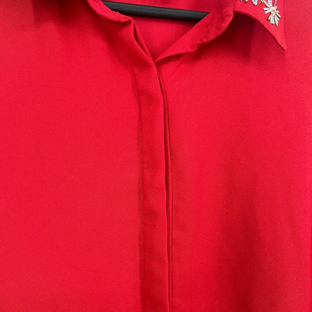 🆕 W/O Tags Woman Within Size 18/20 L Large Plus Size Beaded Blouse Shirt Top - Picture 6 of 8